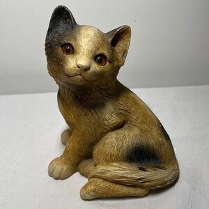 SANDICAST Cat Statue Figurine Signed, Sandra Brue 1985, Vintage Kitten